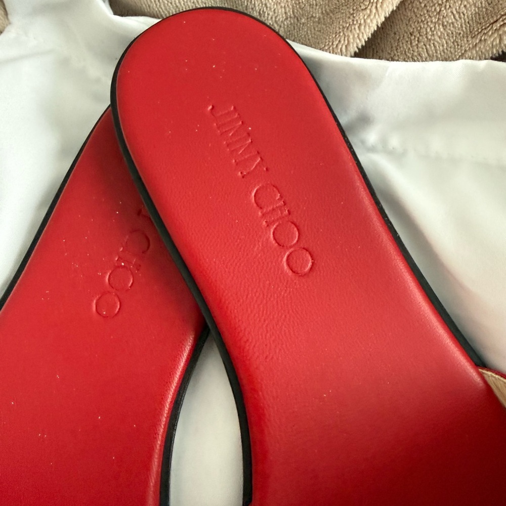 Jimmy Choo Bold Red Slide Sandals - Picture 2 of 6